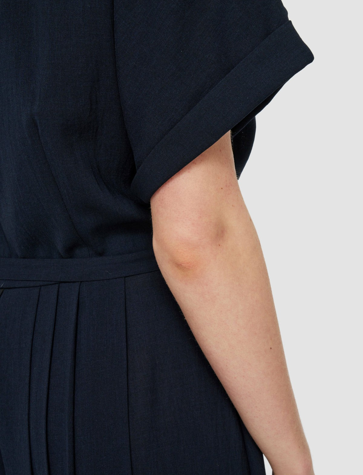 JOSEPH Fashion Women Sofia Airy Plissé Jumpsuit Navy