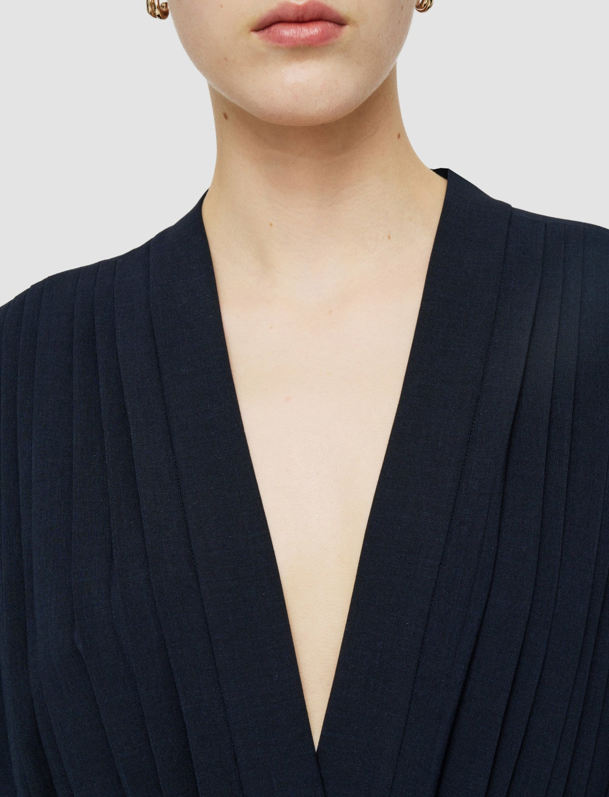 JOSEPH Fashion Women Sofia Airy Plissé Jumpsuit Navy
