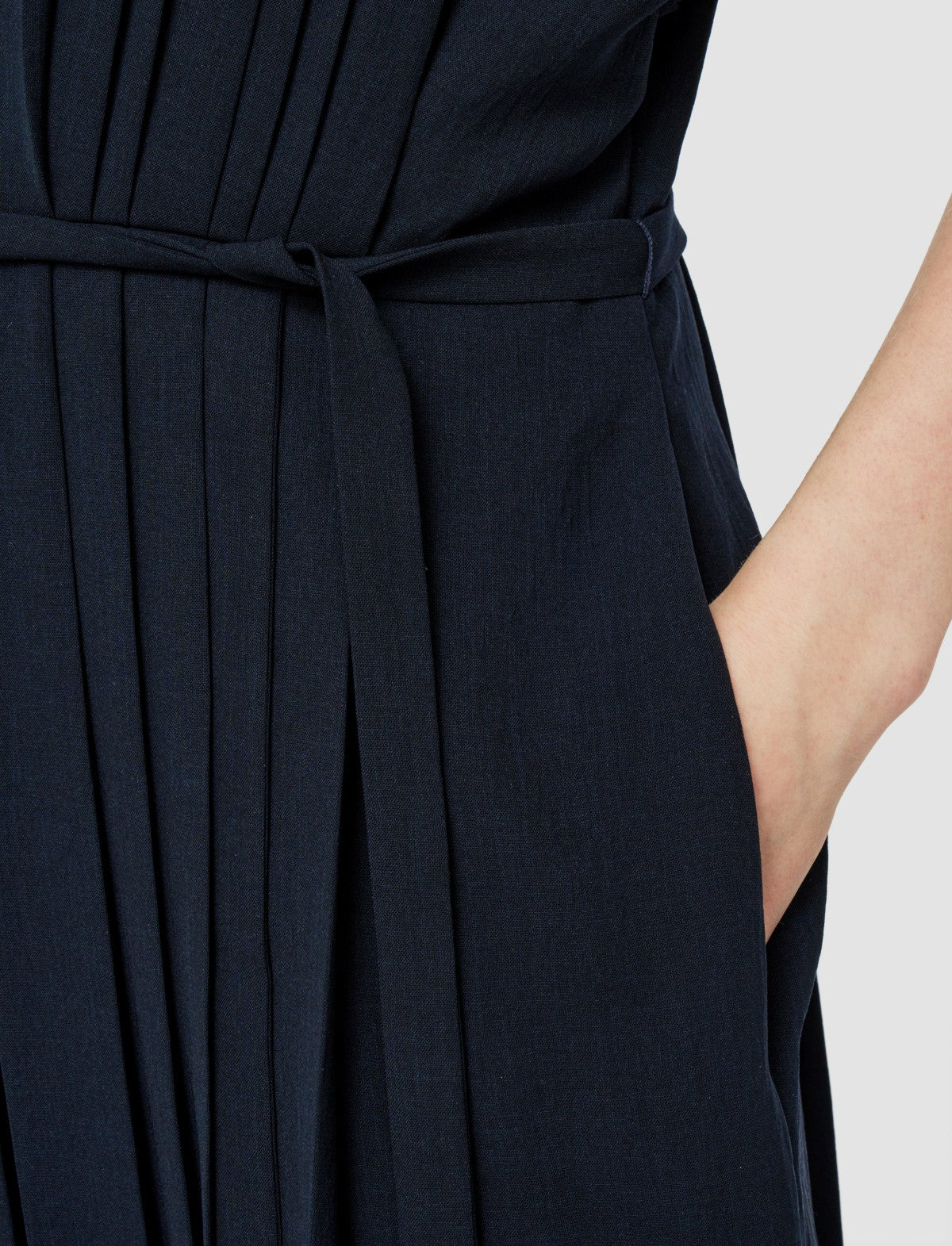 JOSEPH Fashion Women Sofia Airy Plissé Jumpsuit Navy