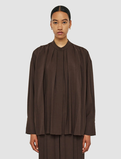 JOSEPH Fashion Women Malte Airy Plissé Blouse Ebony