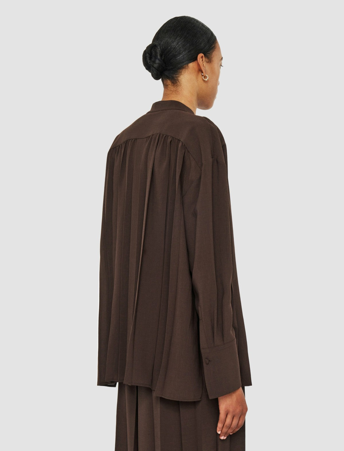 JOSEPH Fashion Women Malte Airy Plissé Blouse Ebony