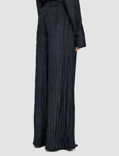 JOSEPH Fashion Women Thoresby Habotai Silk Trousers Navy