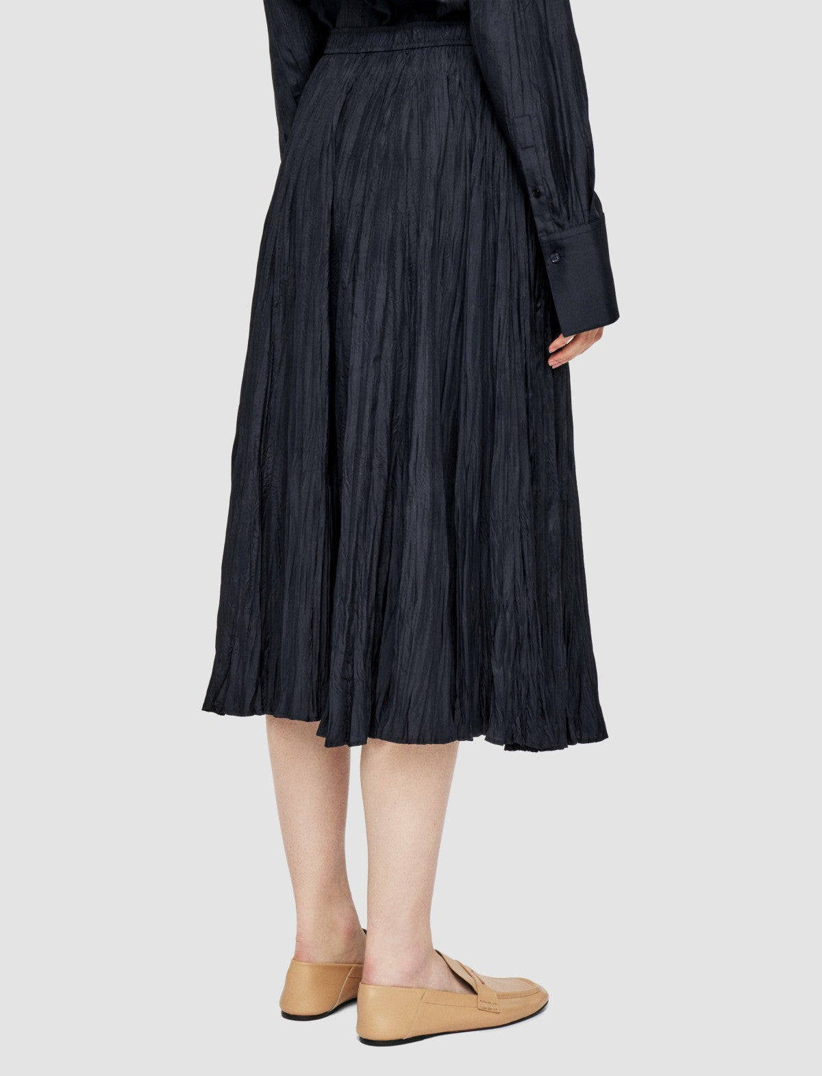 JOSEPH Fashion Women Sully Habotai Silk Skirt Navy