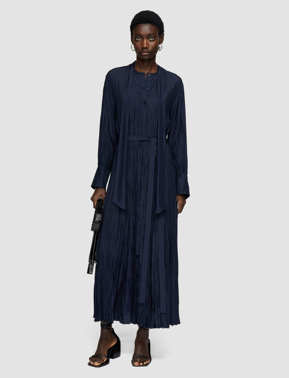 JOSEPH Fashion Women Lisa Habotai Silk Dress Navy