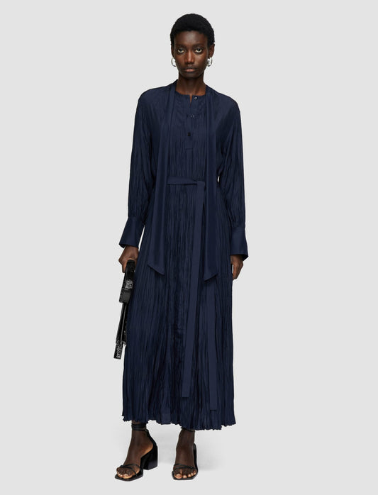 JOSEPH Fashion Women Lisa Habotai Silk Dress Navy