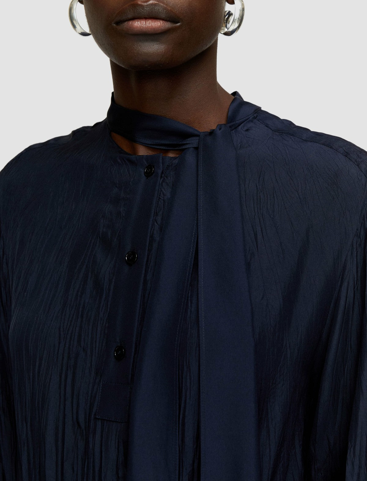 JOSEPH Fashion Women Lisa Habotai Silk Dress Navy