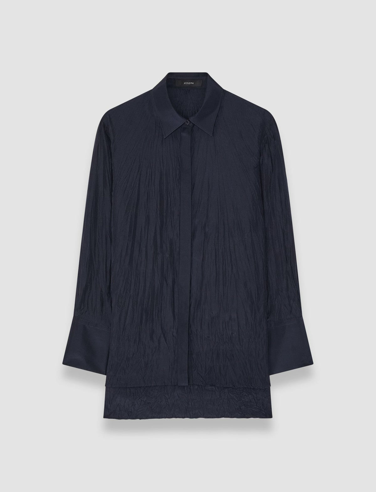 JOSEPH Fashion Women Bold Habotai Silk Blouse Navy