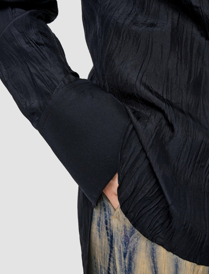 JOSEPH Fashion Women Bold Habotai Silk Blouse Navy