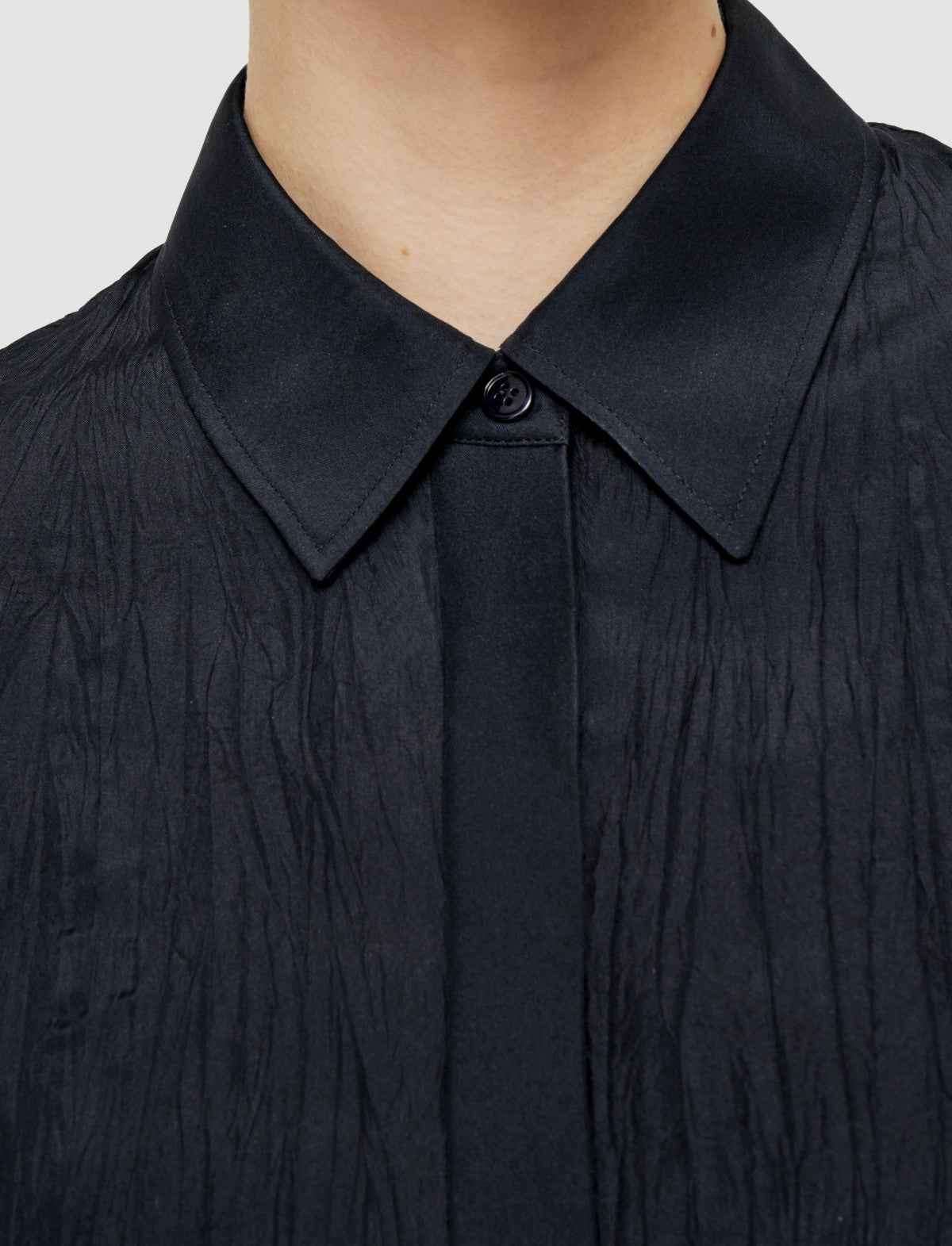 JOSEPH Fashion Women Bold Habotai Silk Blouse Navy