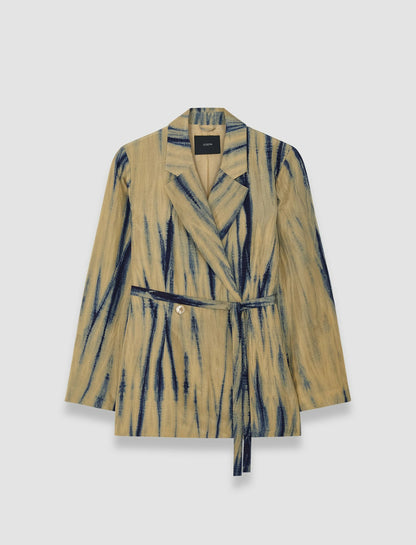 JOSEPH Fashion Women Joubert Tie Dye Silk Jacket Desert Sand/Navy