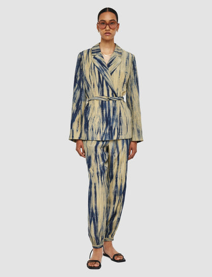 JOSEPH Fashion Women Joubert Tie Dye Silk Jacket Desert Sand/Navy