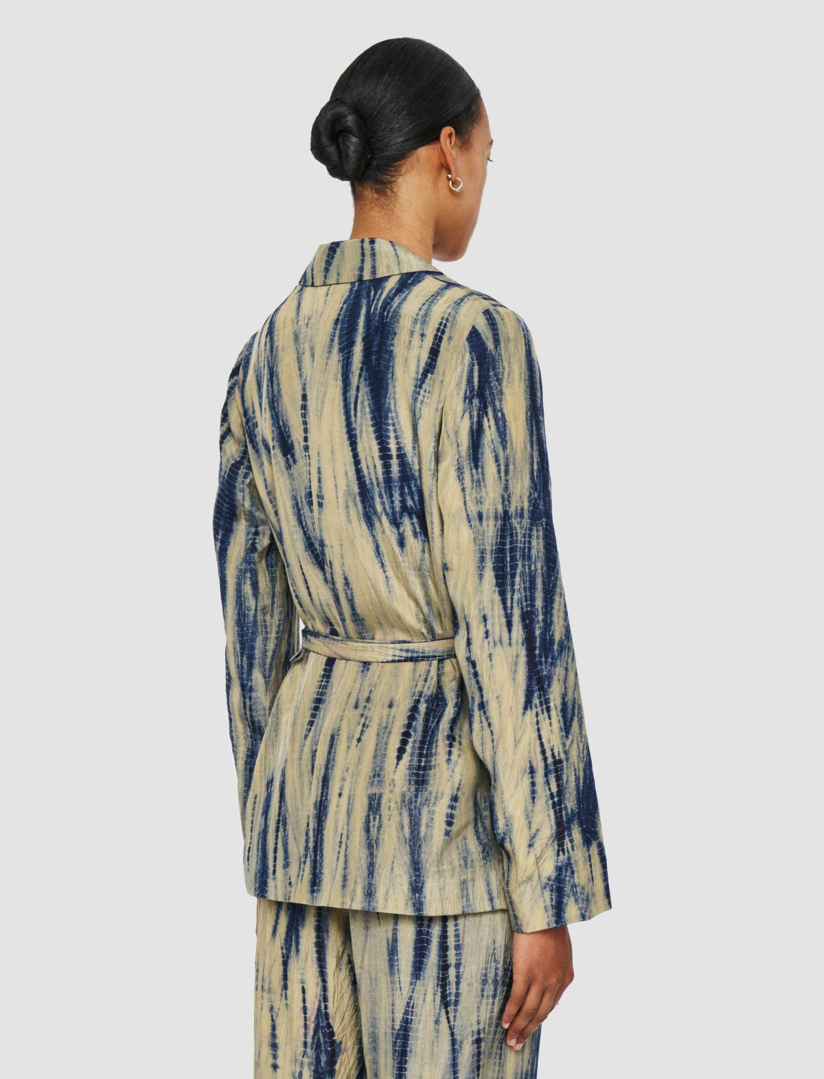JOSEPH Fashion Women Joubert Tie Dye Silk Jacket Desert Sand/Navy
