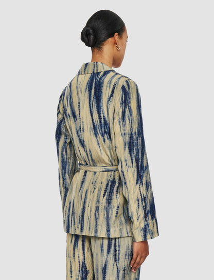 JOSEPH Fashion Women Joubert Tie Dye Silk Jacket Desert Sand/Navy