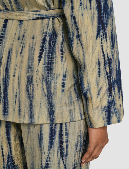 JOSEPH Fashion Women Joubert Tie Dye Silk Jacket Desert Sand/Navy