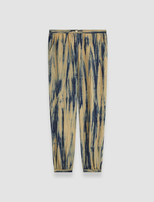JOSEPH Fashion Women Taio Tie Dye Silk Trousers Desert Sand/Navy