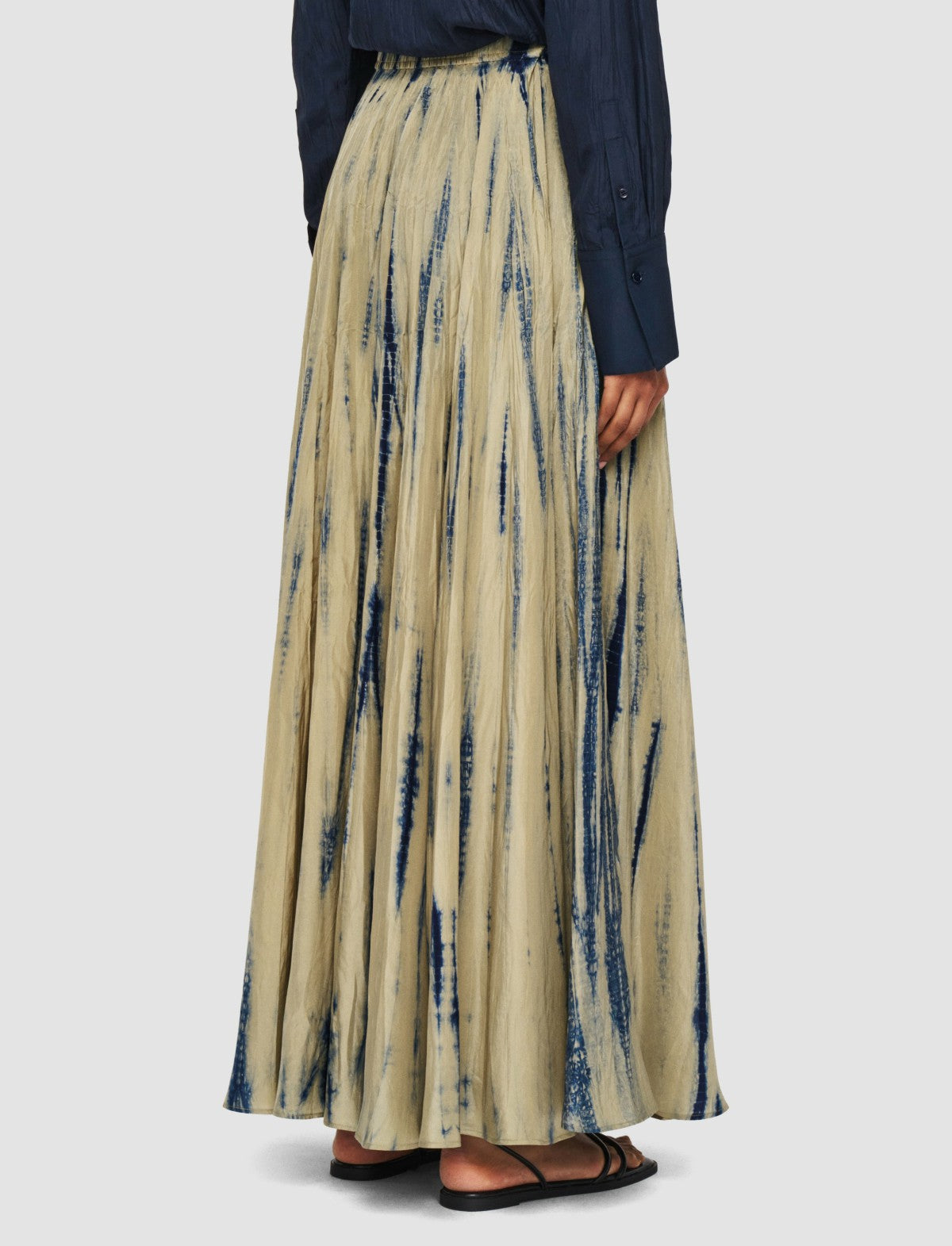 JOSEPH Fashion Women Sully Long Tie Dye Silk Maxi Skirt Desert Sand/Navy