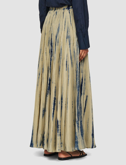 JOSEPH Fashion Women Sully Long Tie Dye Silk Maxi Skirt Desert Sand/Navy