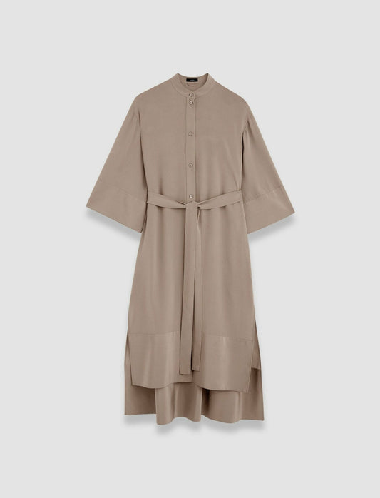 JOSEPH Fashion Women Darius Crepe de Soie Silk Dress Escargot