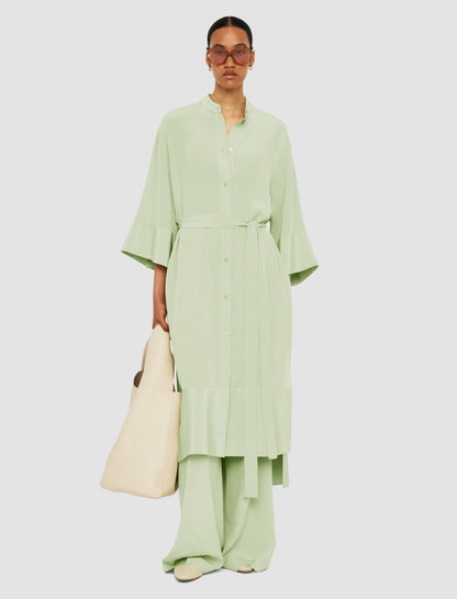 JOSEPH Fashion Women Darius Crepe de Soie Silk Dress Matcha
