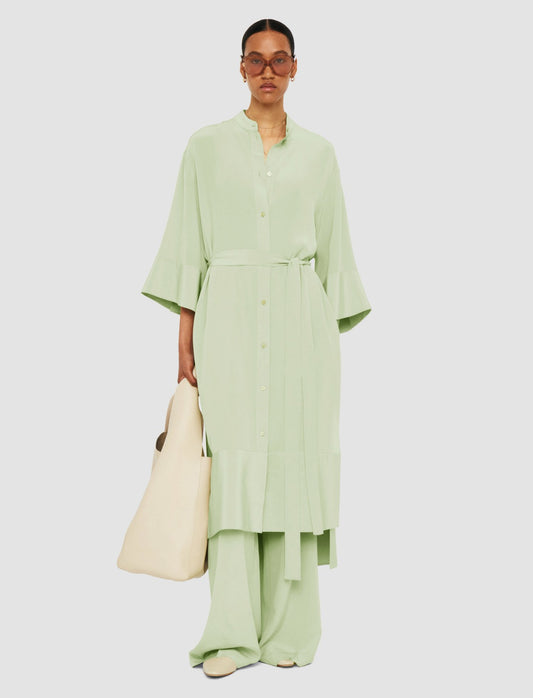 JOSEPH Fashion Women Darius Crepe de Soie Silk Dress Matcha