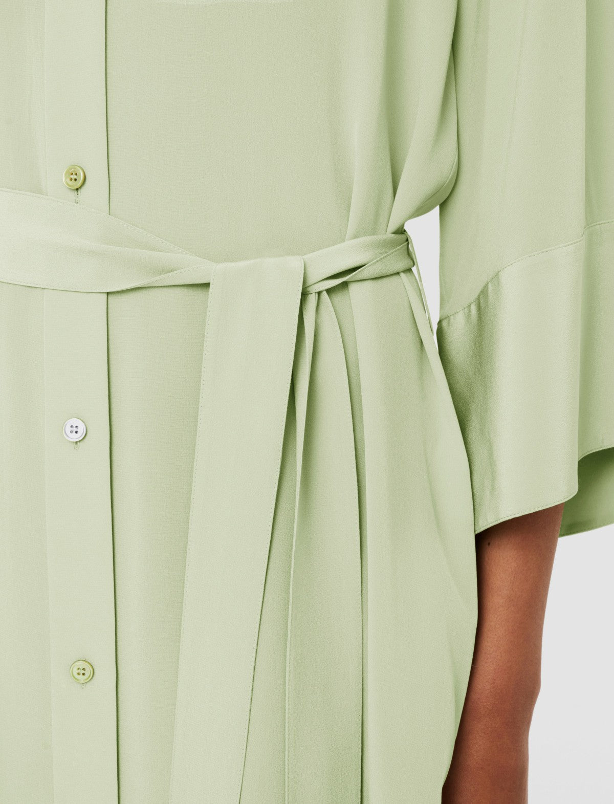 JOSEPH Fashion Women Darius Crepe de Soie Silk Dress Matcha