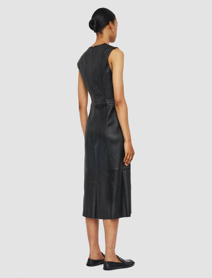 JOSEPH Fashion Women Kosma Leather Stretch Dress Black