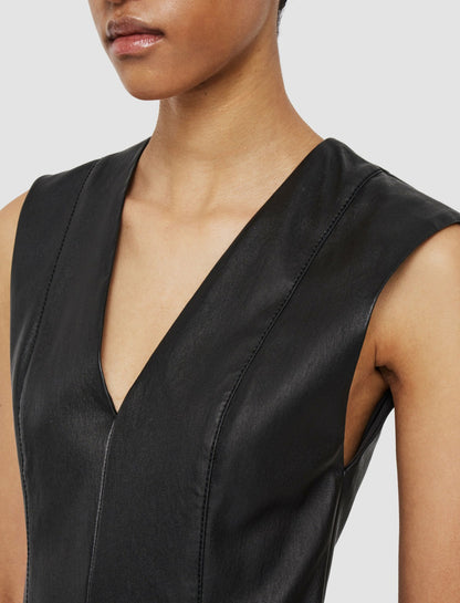 JOSEPH Fashion Women Kosma Leather Stretch Dress Black