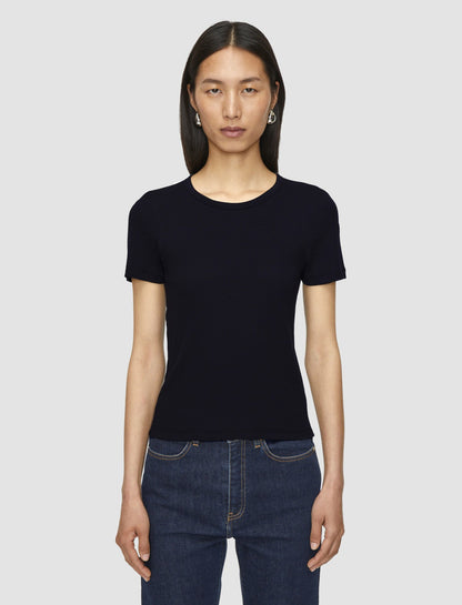 JOSEPH Fashion Women Jersey Rib T-Shirt Black