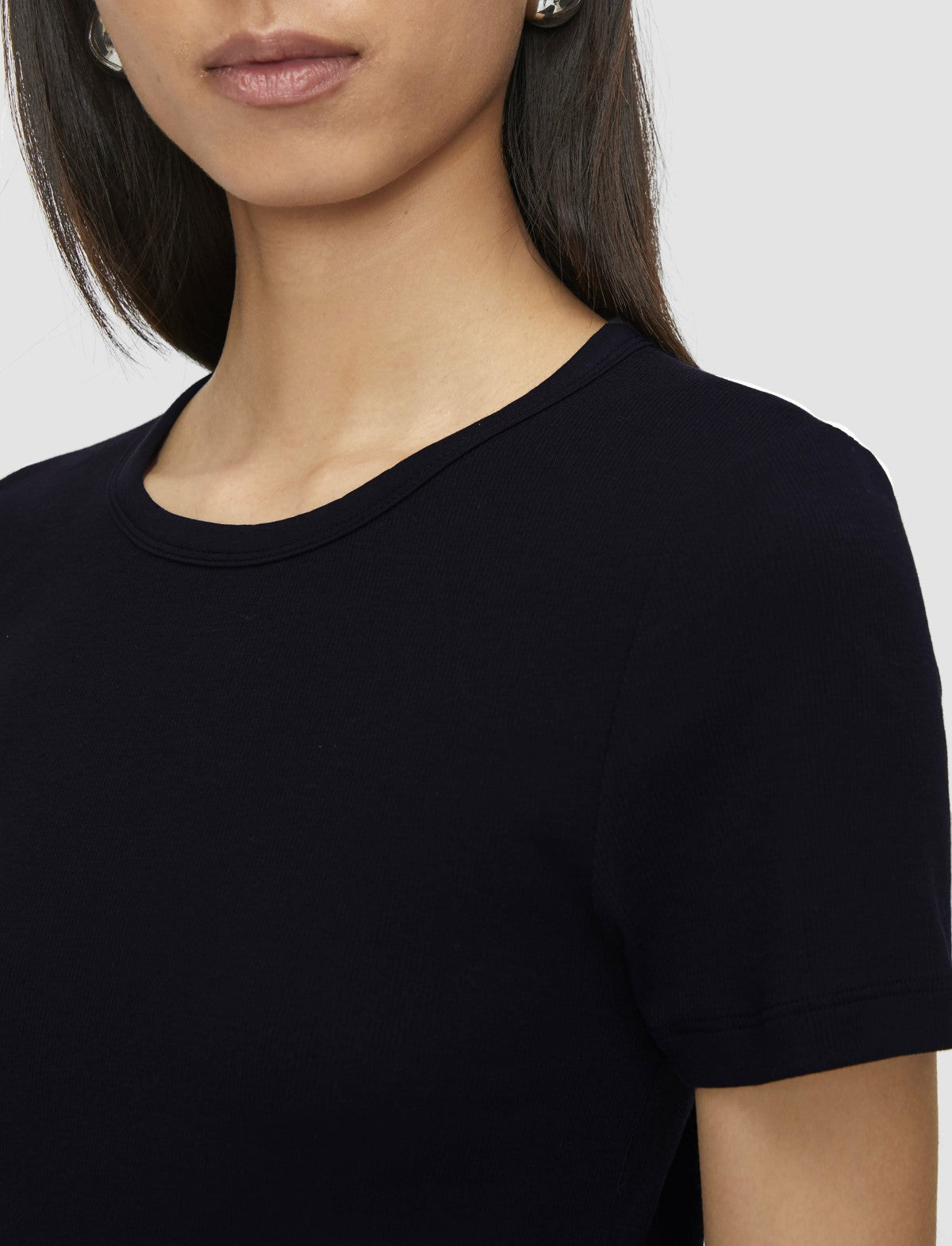 JOSEPH Fashion Women Jersey Rib T-Shirt Black