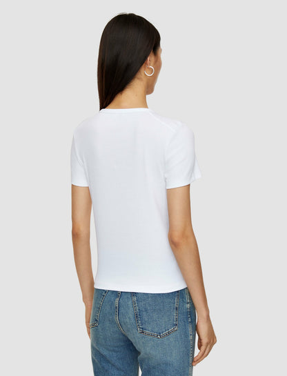 JOSEPH Fashion Women Jersey Rib T-Shirt Off White