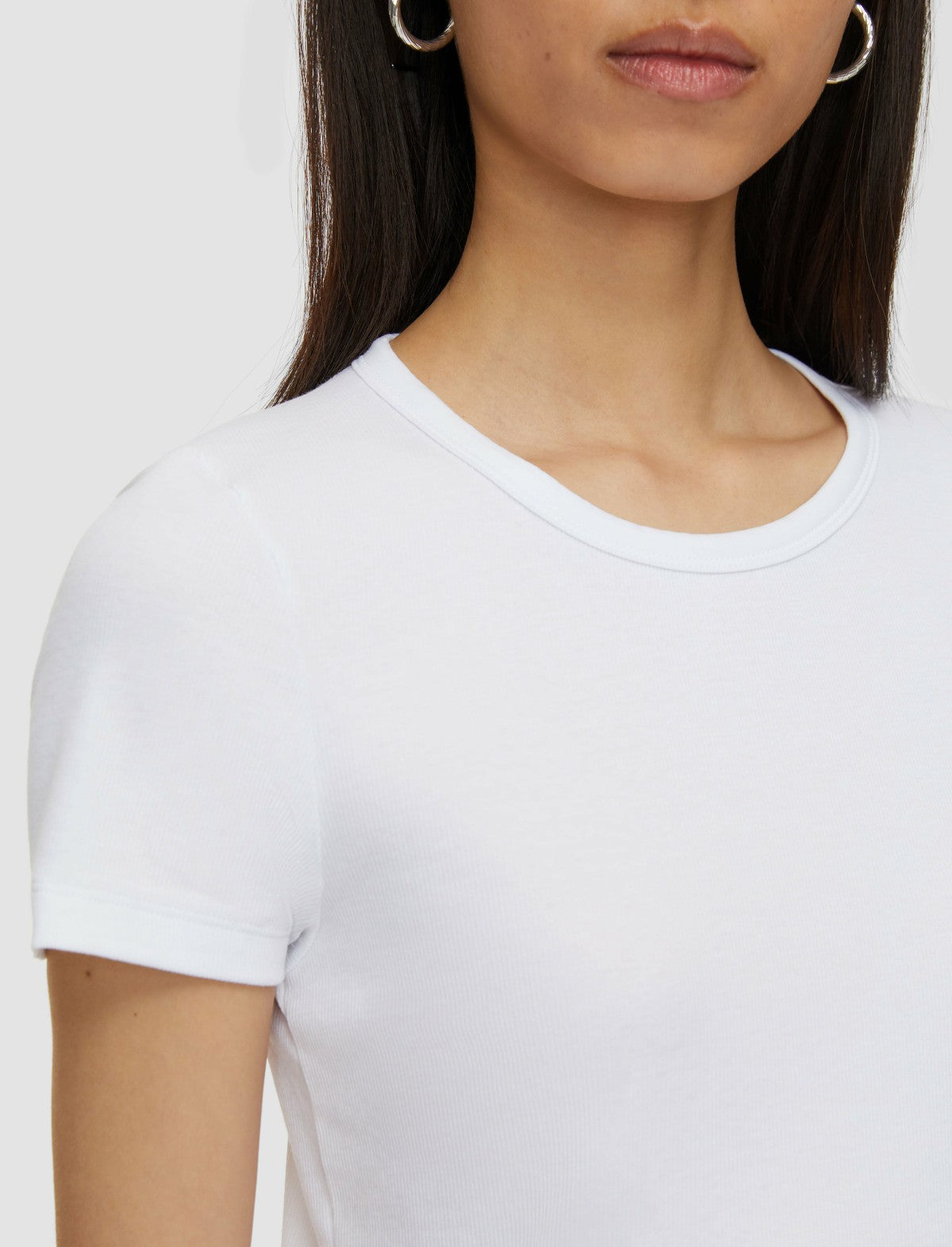 JOSEPH Fashion Women Jersey Rib T-Shirt Off White