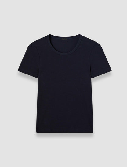 JOSEPH Fashion Women Jersey Rib T-Shirt Navy
