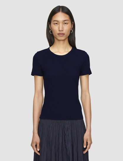 JOSEPH Fashion Women Jersey Rib T-Shirt Navy