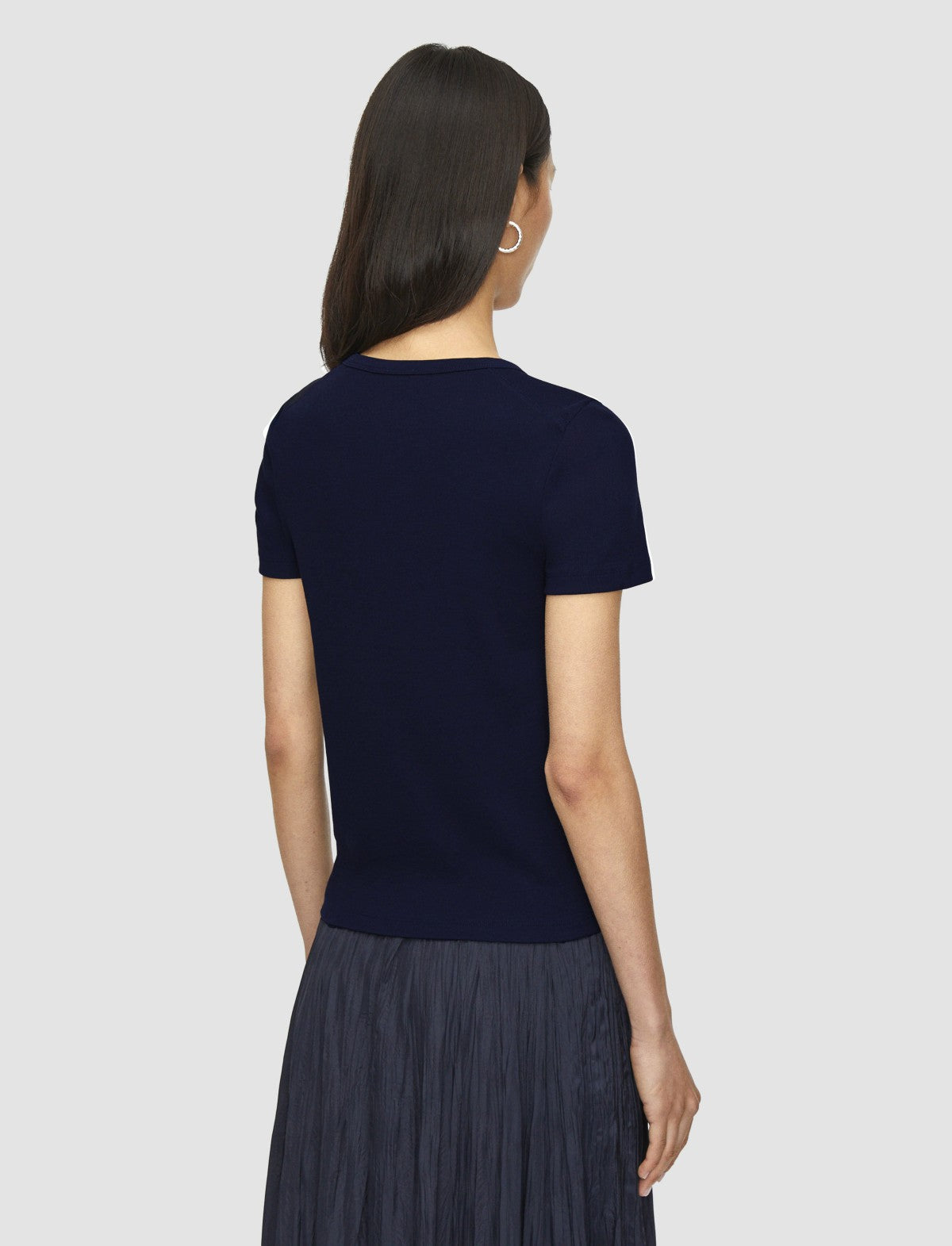 JOSEPH Fashion Women Jersey Rib T-Shirt Navy