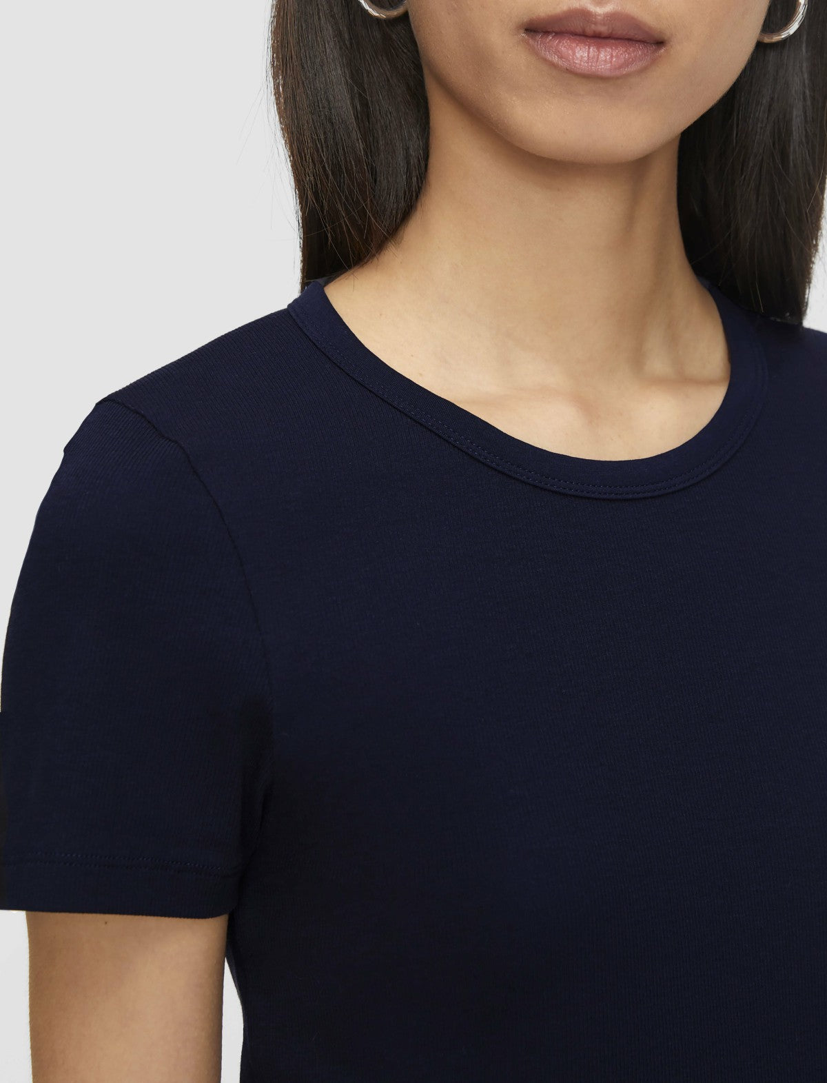 JOSEPH Fashion Women Jersey Rib T-Shirt Navy