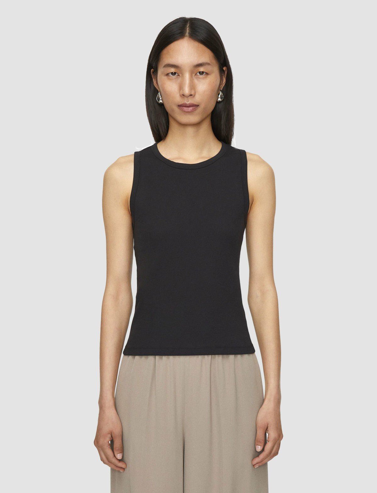 JOSEPH Fashion Women Jersey Rib Tank Top Black