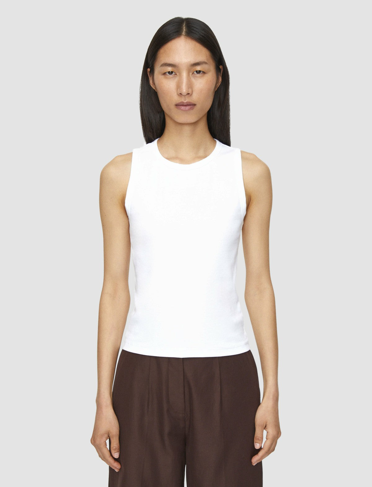 JOSEPH Fashion Women Jersey Rib Tank Top Off White