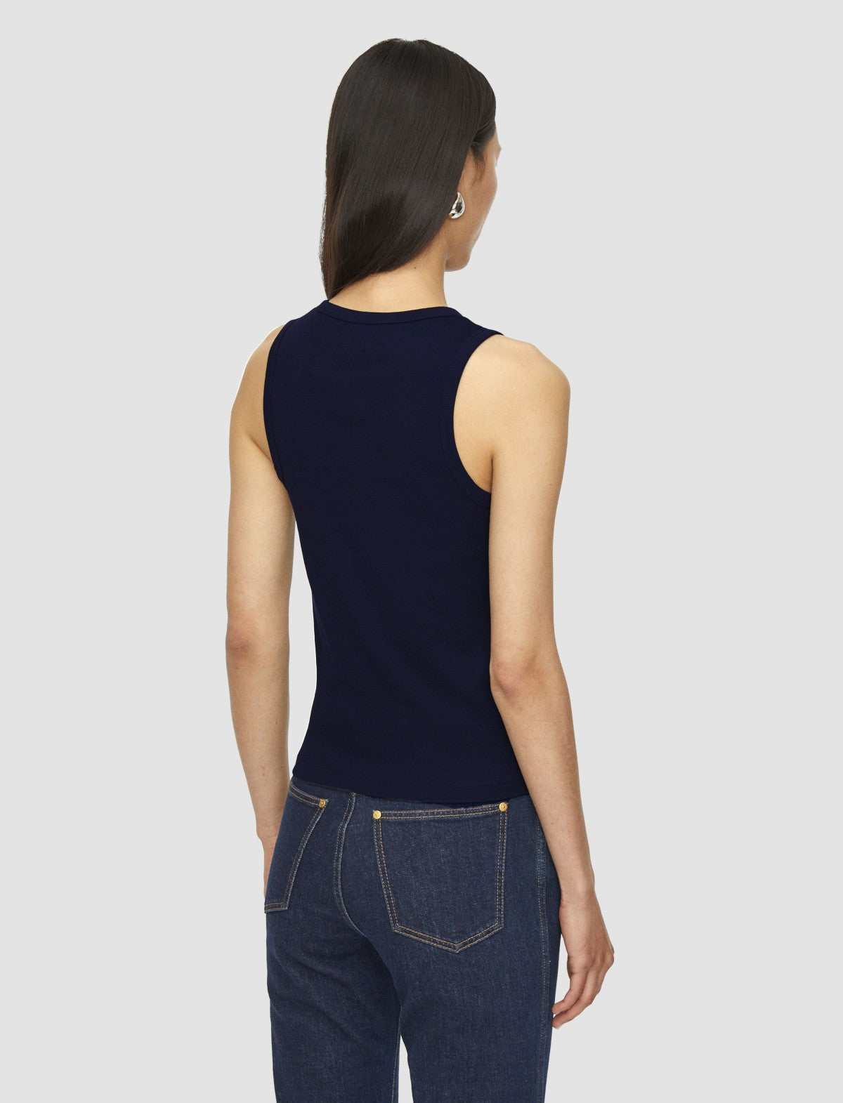 JOSEPH Fashion Women Jersey Rib Tank Top Navy