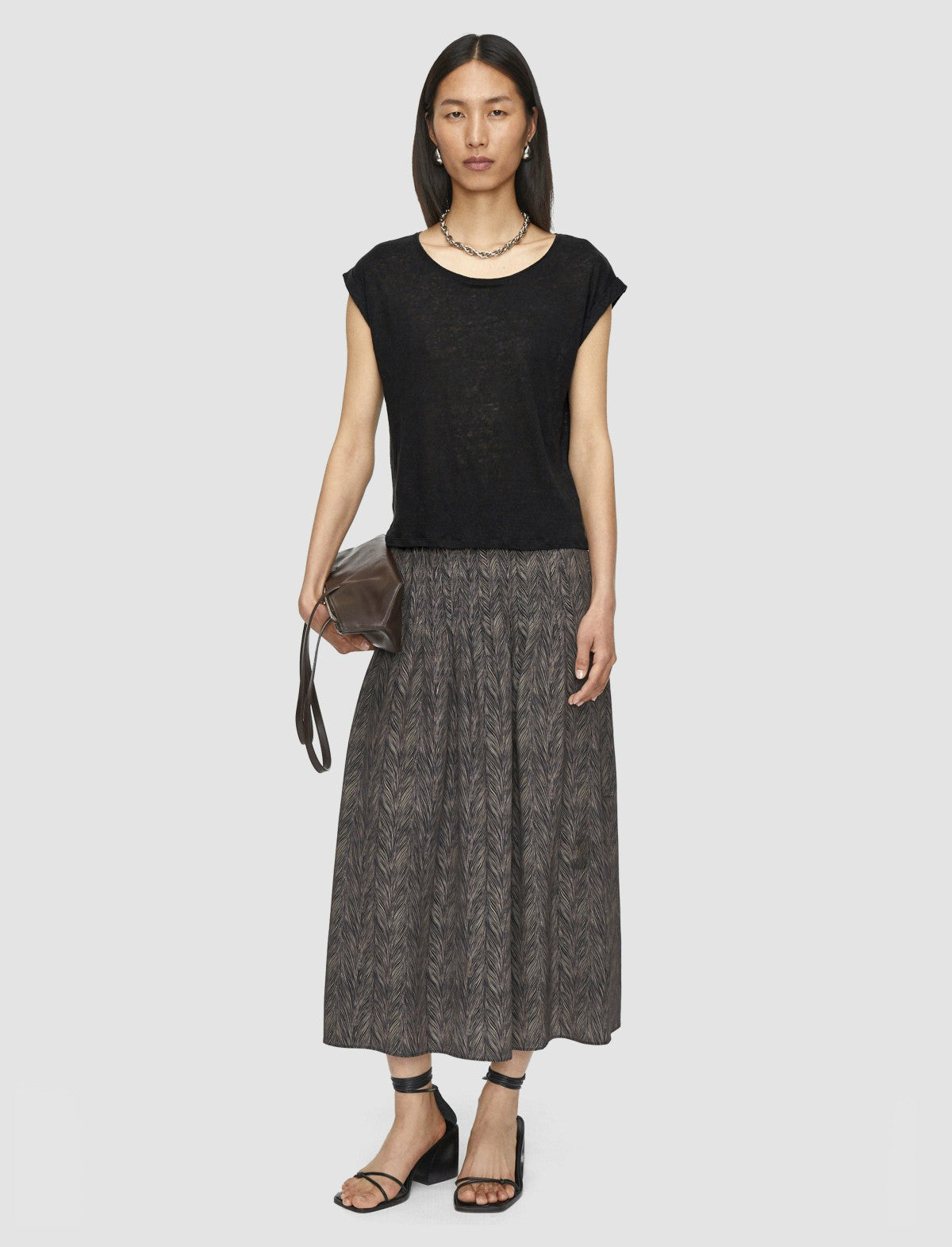 JOSEPH Fashion Women Linen Jersey Top Black