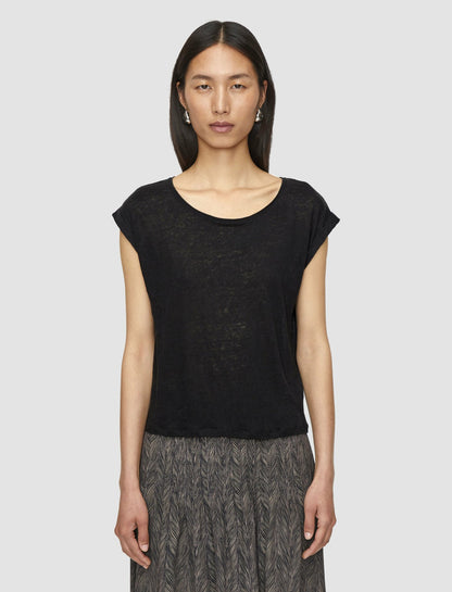 JOSEPH Fashion Women Linen Jersey Top Black