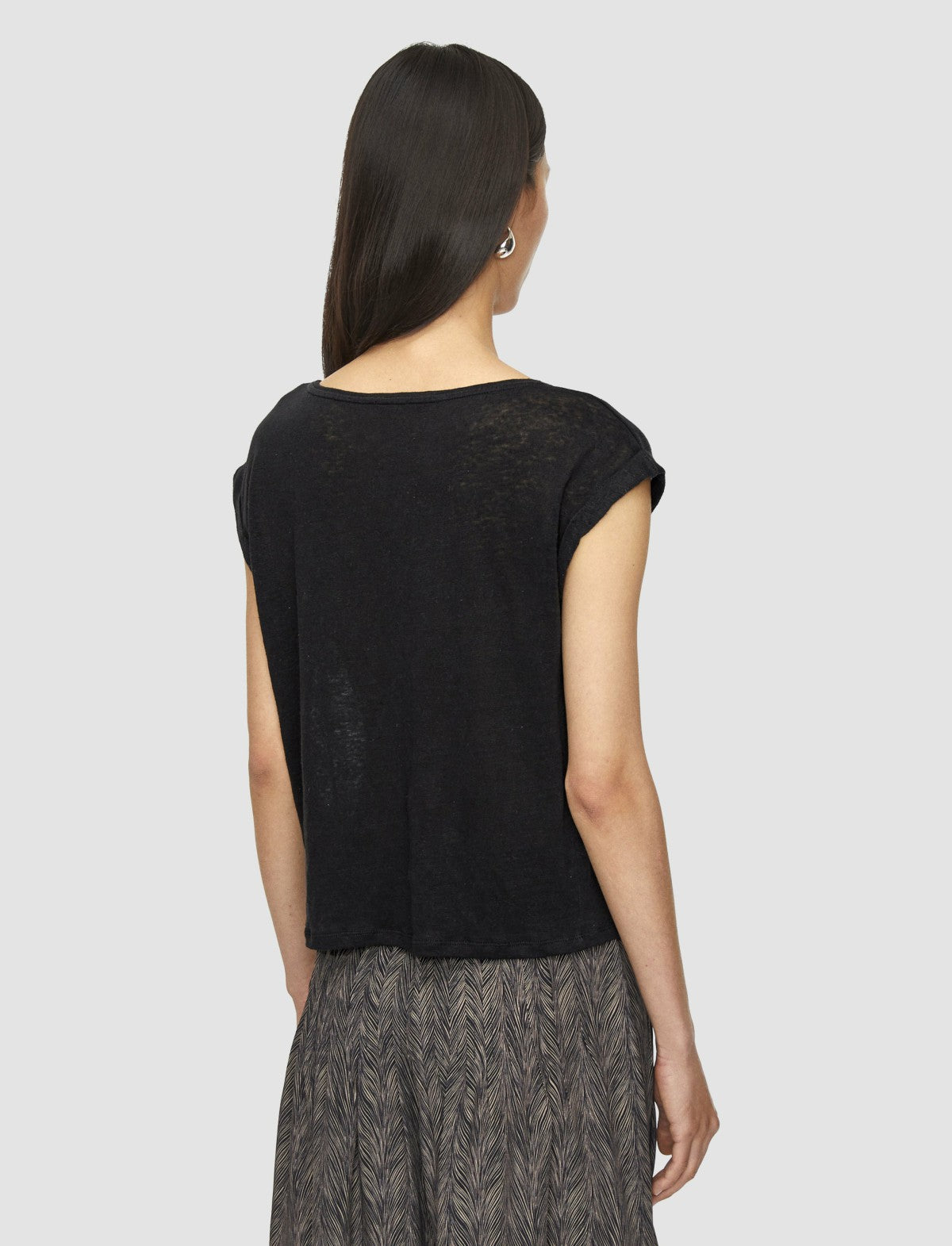 JOSEPH Fashion Women Linen Jersey Top Black