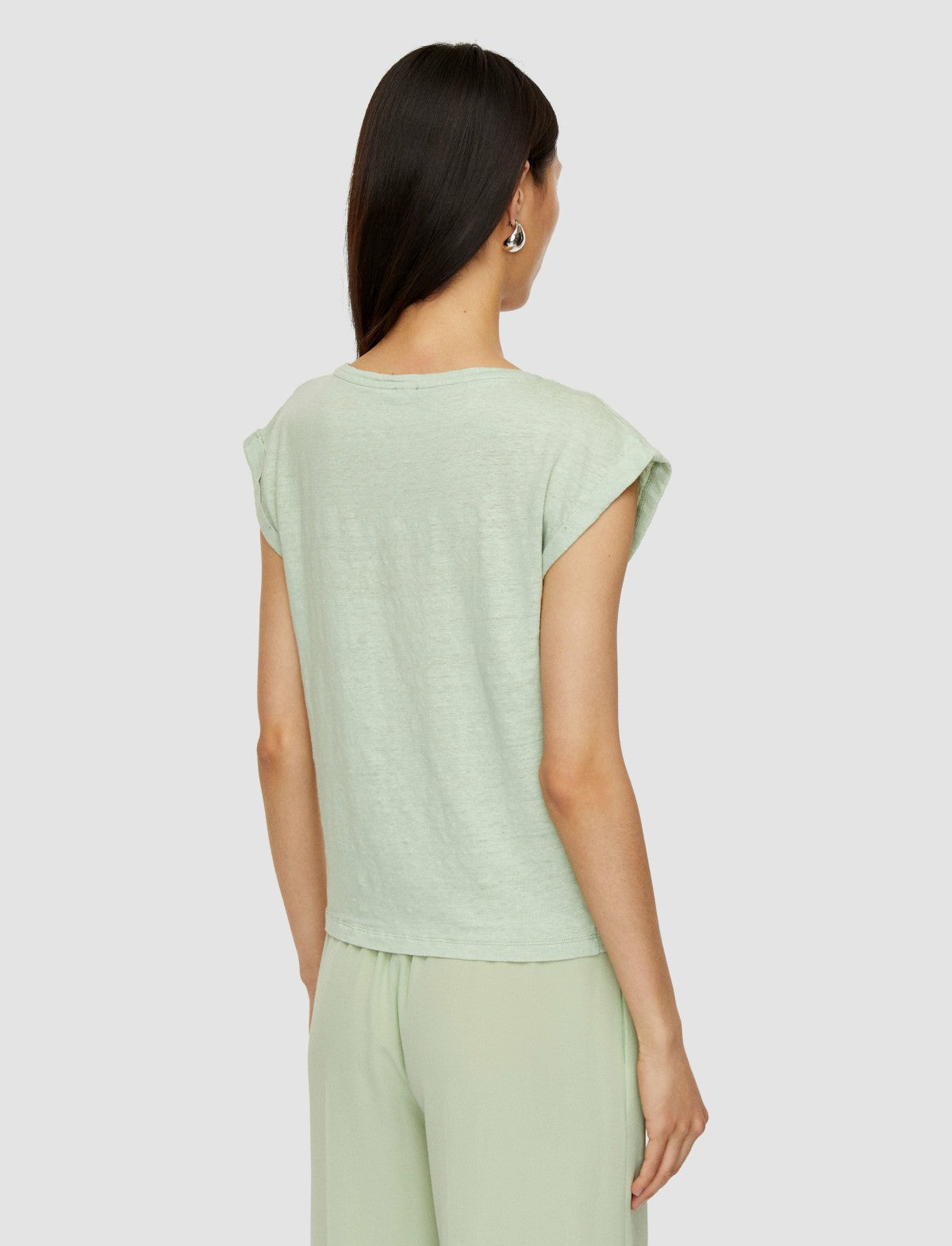 JOSEPH Fashion Women Linen Jersey Top Matcha