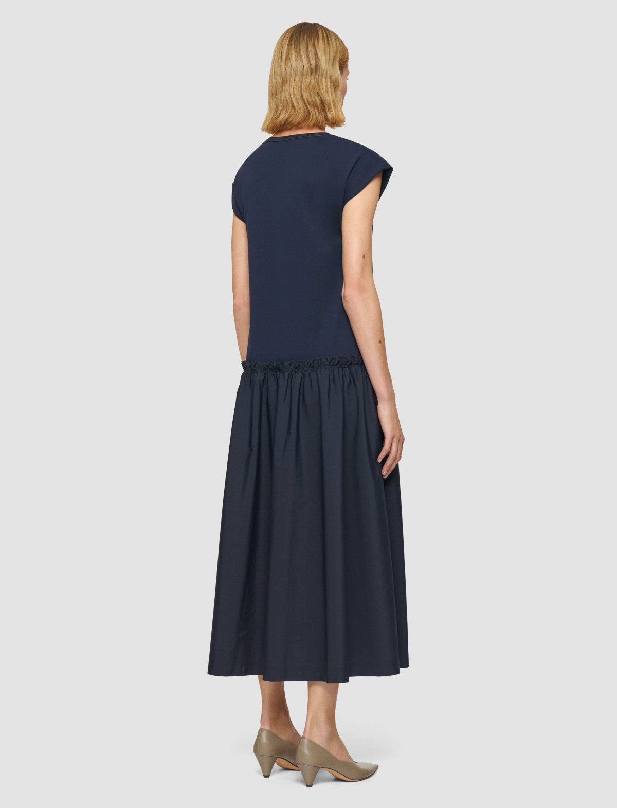 JOSEPH Fashion Women Poplin Jersey Dress Navy
