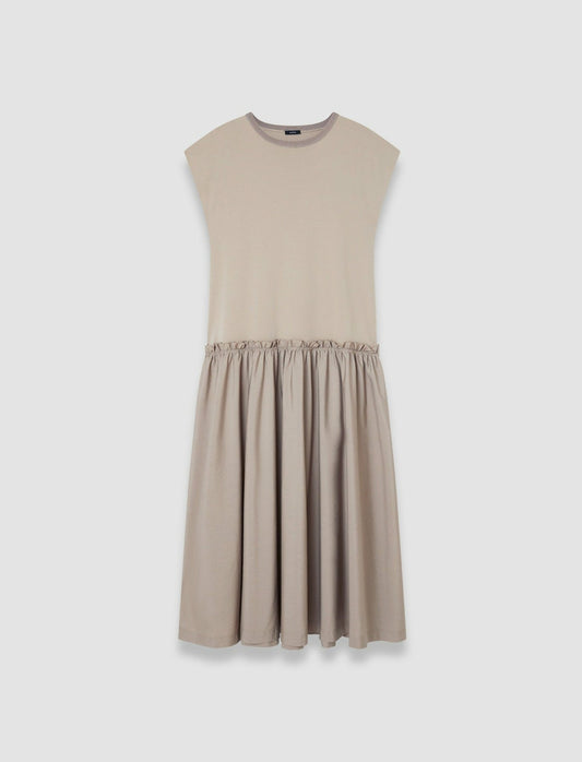 JOSEPH Fashion Women Poplin Jersey Dress Escargot