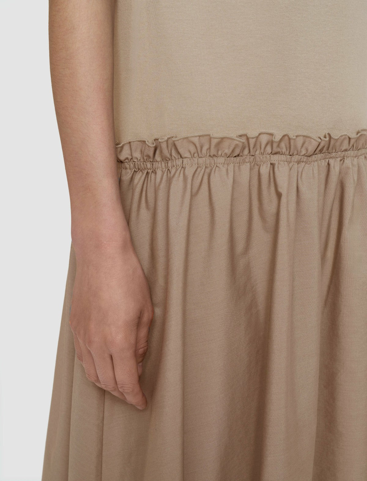 JOSEPH Fashion Women Poplin Jersey Dress Escargot