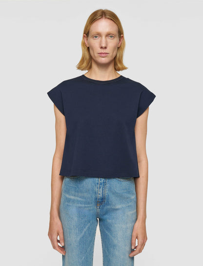 JOSEPH Fashion Women Poplin Jersey T-Shirt Navy