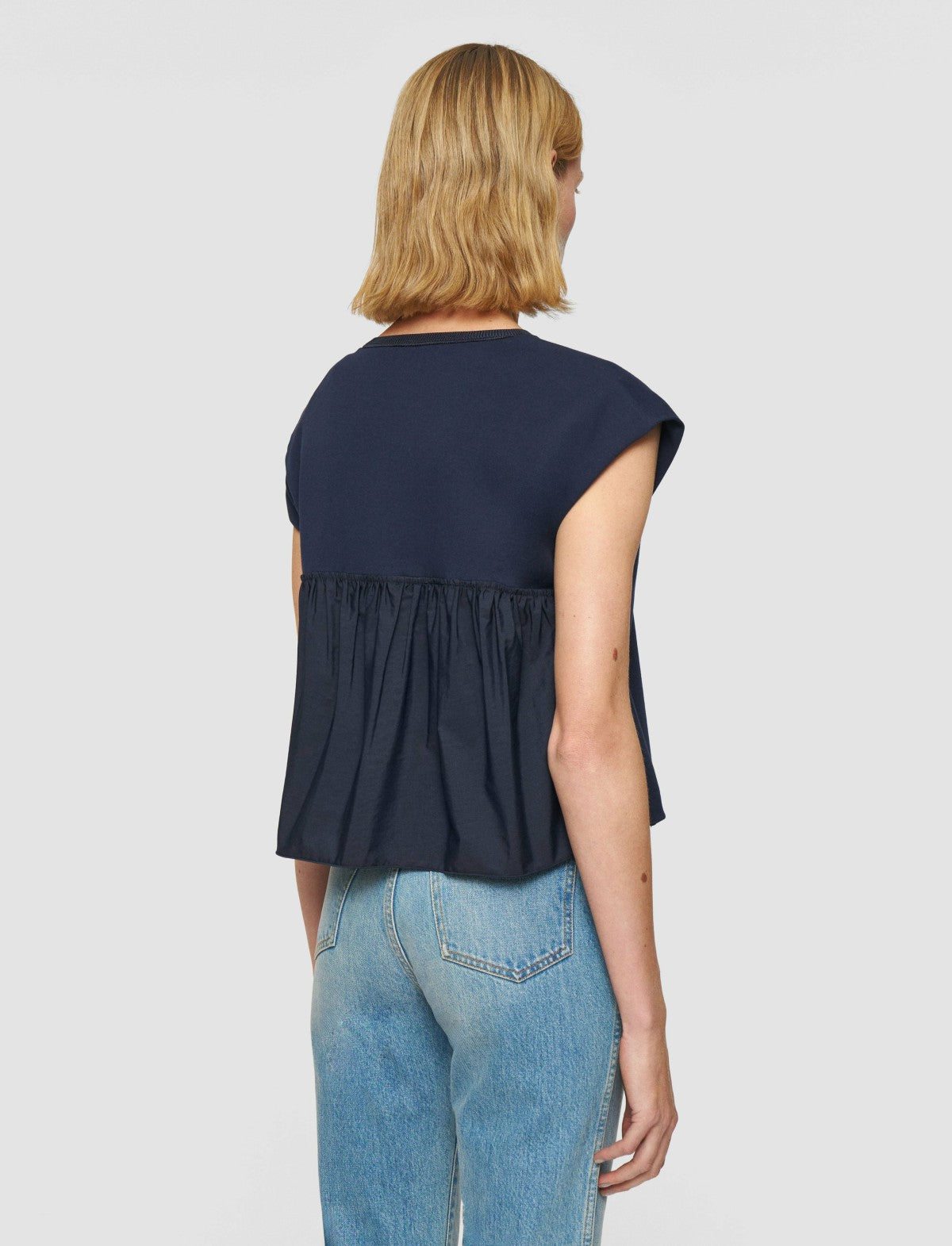 JOSEPH Fashion Women Poplin Jersey T-Shirt Navy