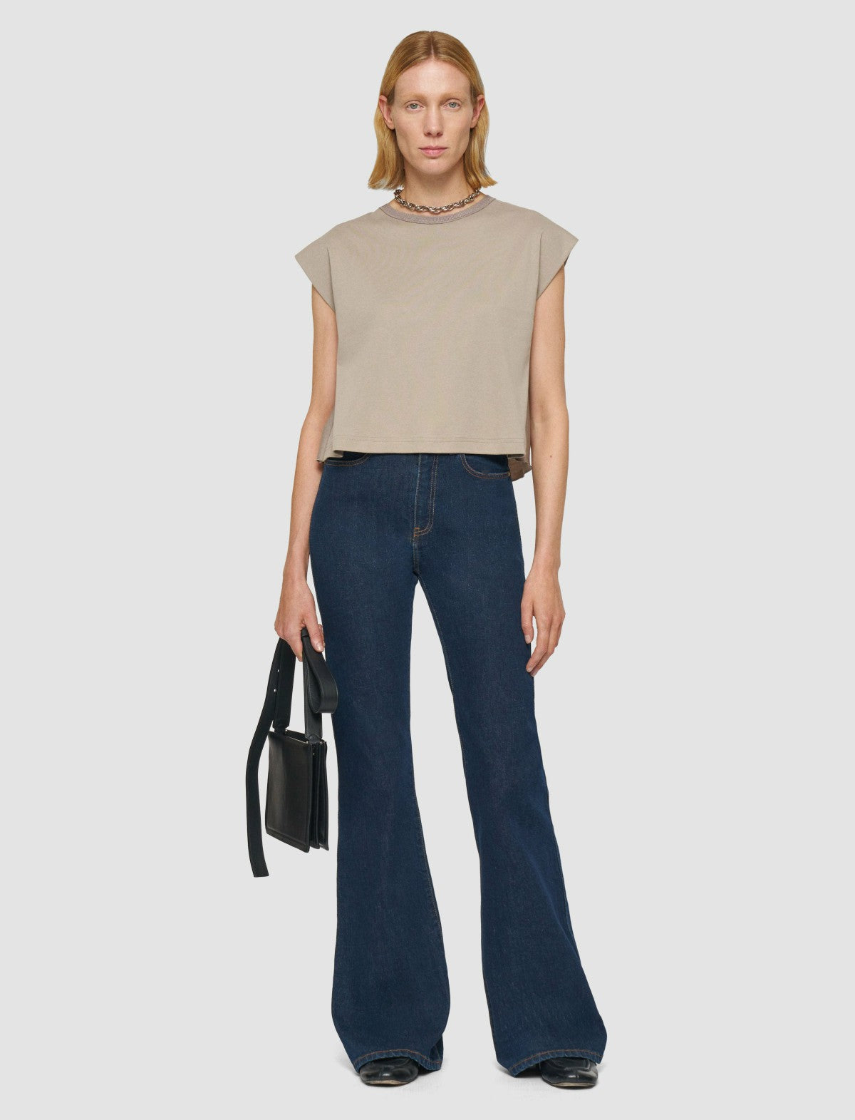 JOSEPH Fashion Women Poplin Jersey T-Shirt Escargot