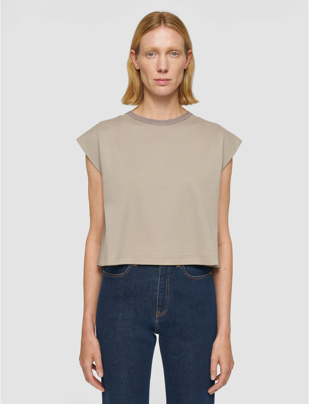 JOSEPH Fashion Women Poplin Jersey T-Shirt Escargot