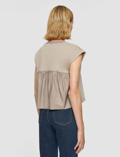 JOSEPH Fashion Women Poplin Jersey T-Shirt Escargot